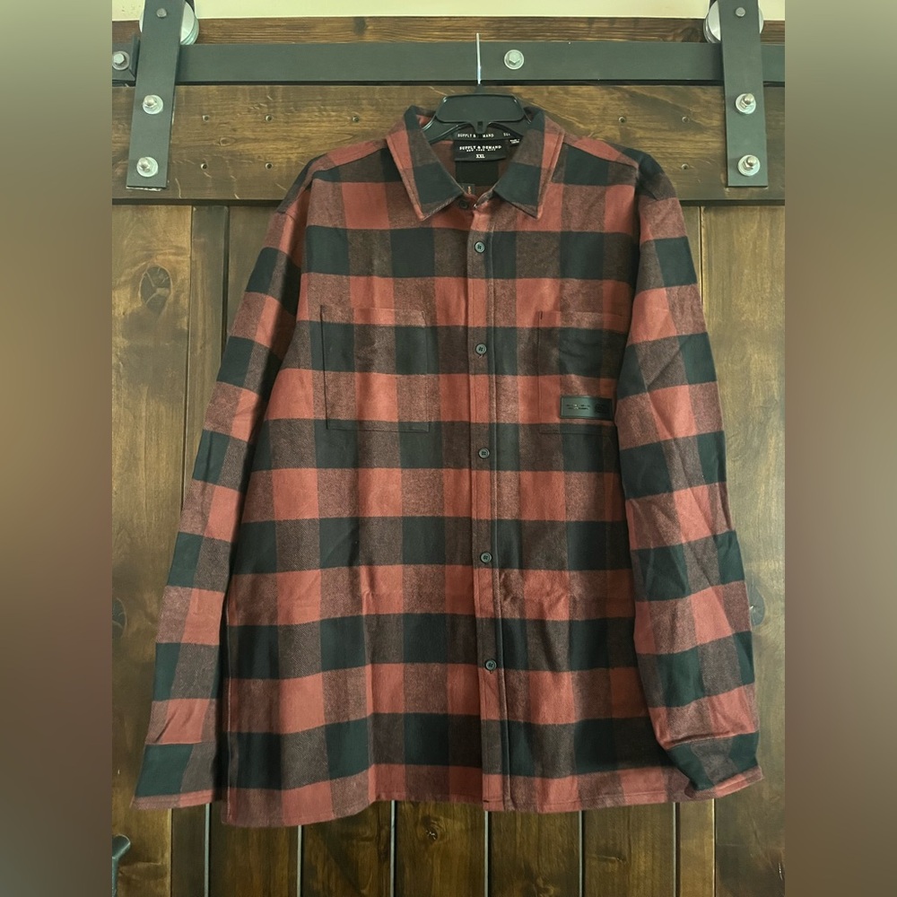 Supply & Demand- Black and Red Plaid Men's Shirt